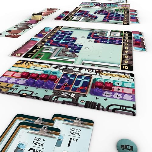 Miniatura 17 de Capstone Games Curious Cargo, juego de mesa de estrategia, 6 tableros de jugadores únicos incluidos y 2 modos de juego, juego competitivo para 2