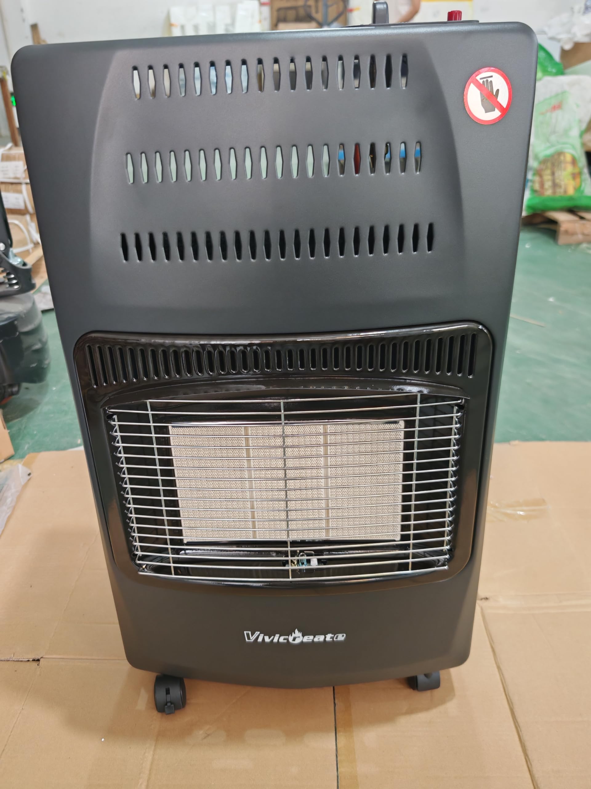 Gasheizung für Innenräume 4200W, Mobile Gasofen für 11kg Propan Gasflasche, Gasheizer mit ODS Sauerstoffmangelsicherung & Umkippschutz, 3 Heizstufen für Garage, Werkstatt & Notheizung