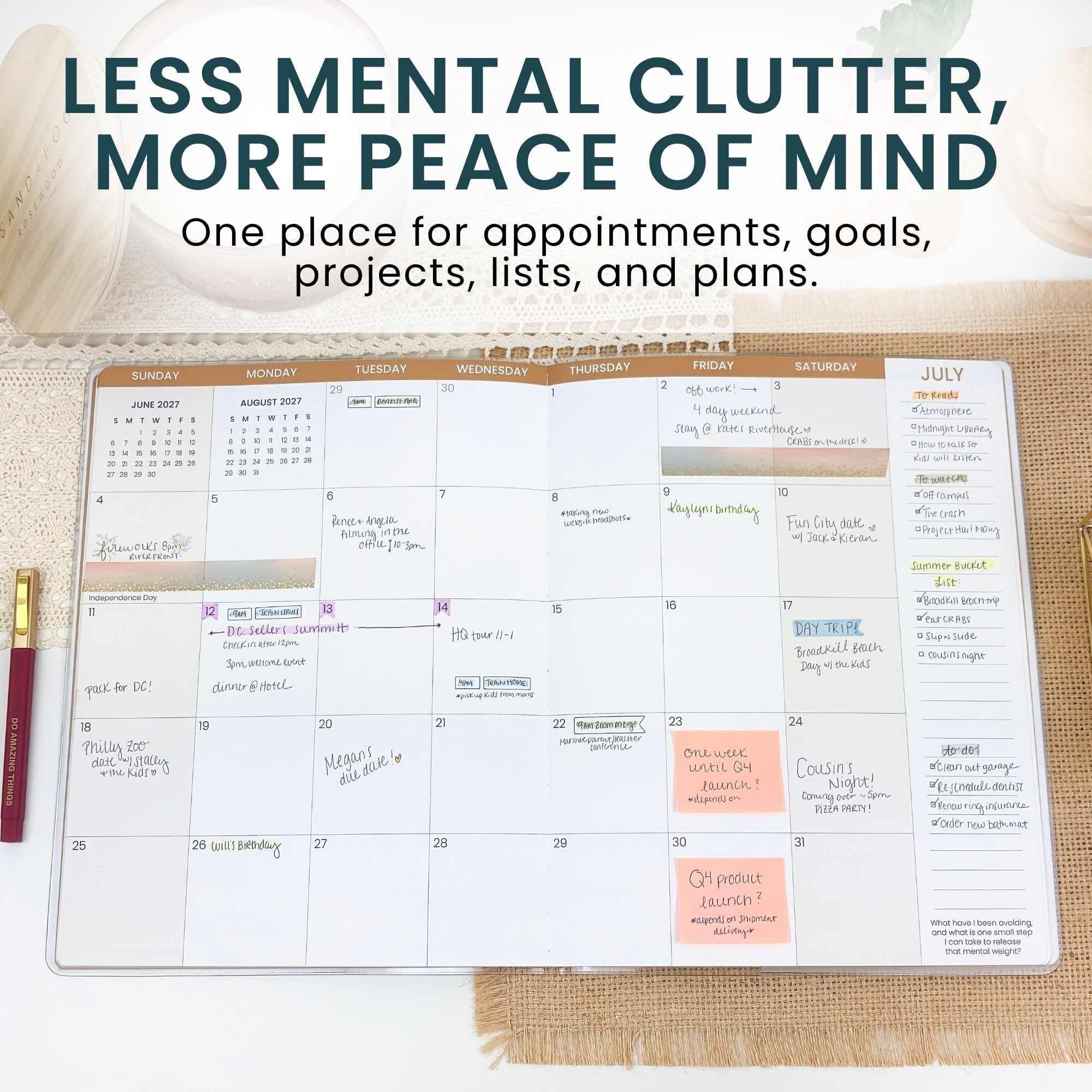 bloom daily planners Calendrier mensuel 2027 (janvier 2027 à décembre 2027) – Grand agenda floral de 22,9 x 30,5 cm – Jardin au clair de lune