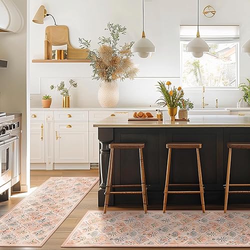 Miniatura 232 de Ashler - Alfombras bohemias vintage de 5 x 8 pies para sala de estar, lavables a máquina con parte trasera antideslizante, alfombra para interiores