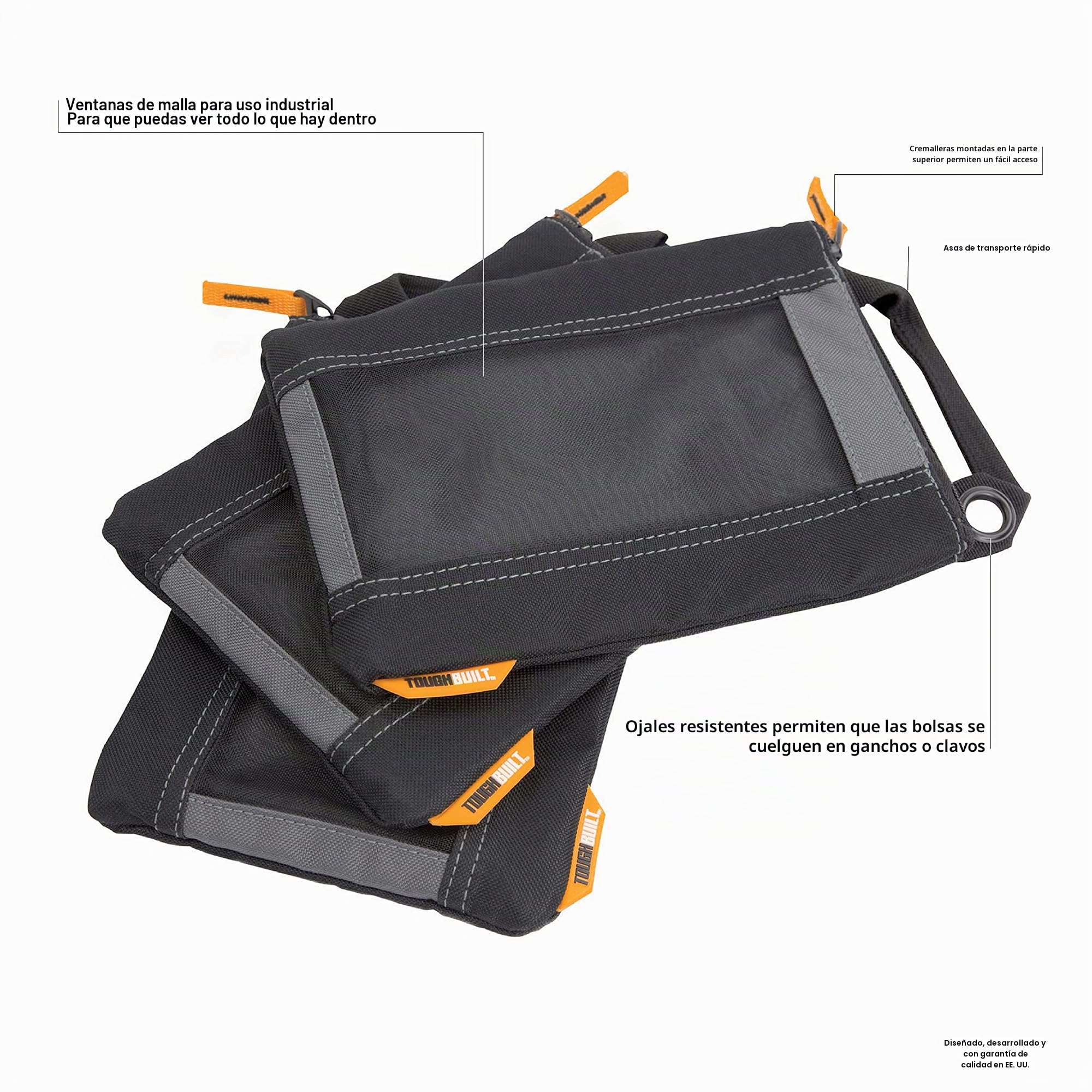 ToughBuilt TOU-94-M-3 Bolsas de cierre (paquete de 3)