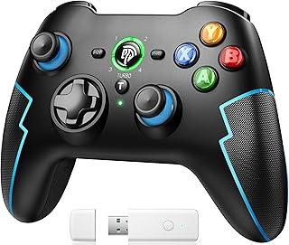 EasySMX 9013PRO Mandos PC Inalambrico con Hall Trigger – Turbo – Vibración – Batería Incorporada para PC/PS3/Switch/Android TV Box/Móvil/Tableta/Portátil – Compatible con Black Myth: Wukong- Azul