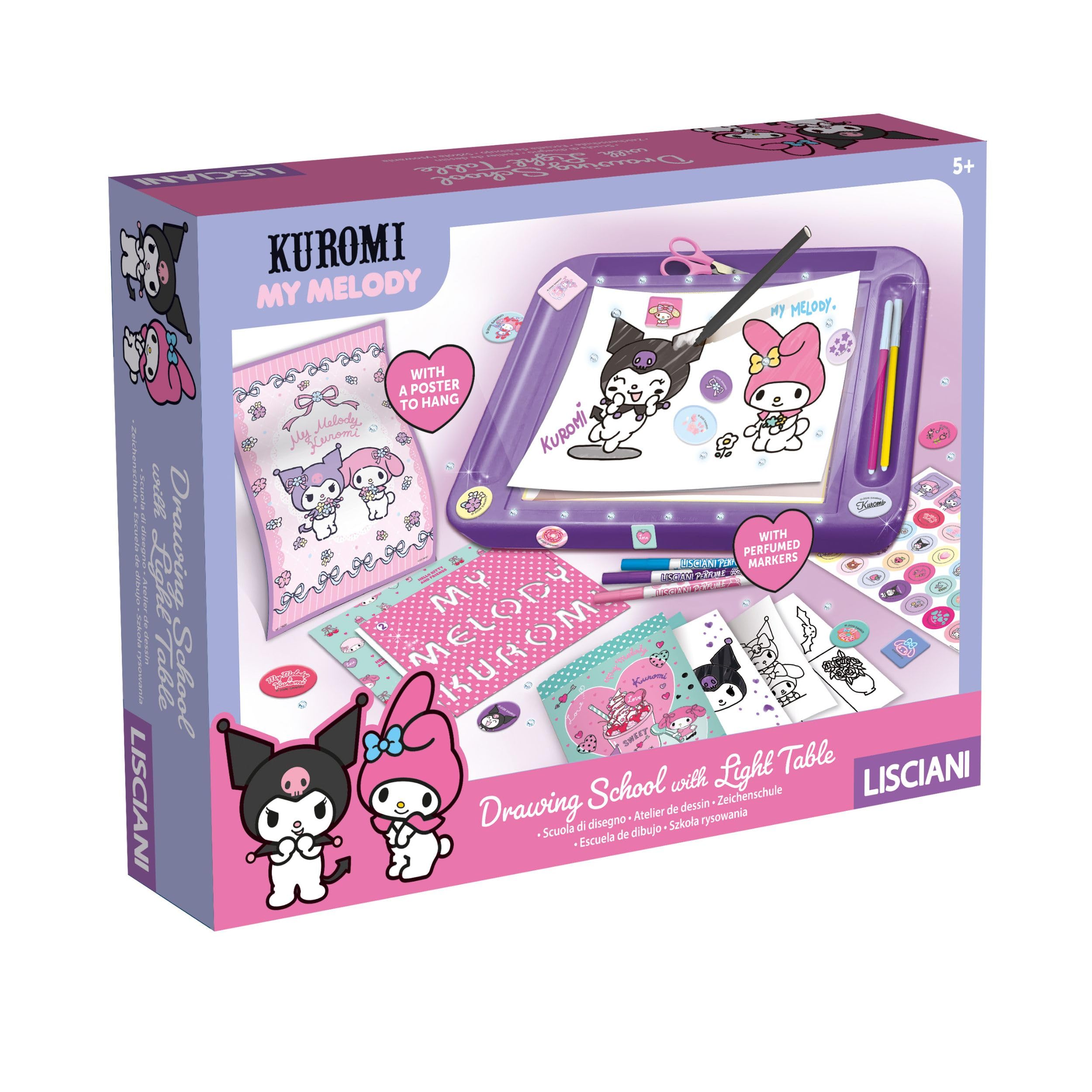 Lisciani - Kuromi and My Melody - Light Table Drawing School - 5+ Years