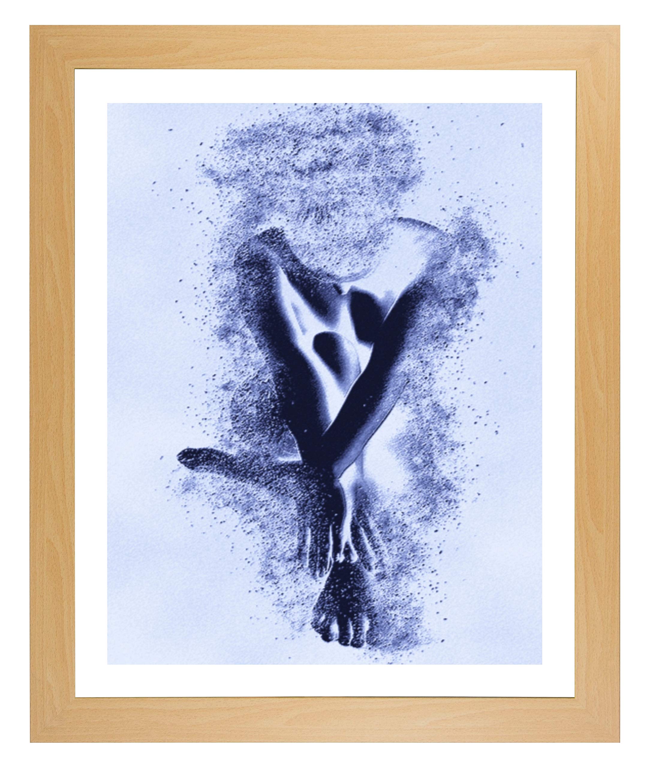Homedecoration Cornice Misano 52 x 52 cm Cornice MDF Colore faggio in Stile Moderno con Vetro Artistico Trasparente 1 mm