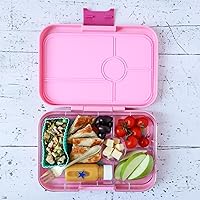 Vista 4 de Yumbox Caja Bento de tapas a prueba de fugas, lonchera para mujeres, adolescentes y niños, tamaño grande, bandeja de 4 compartimentos con sección