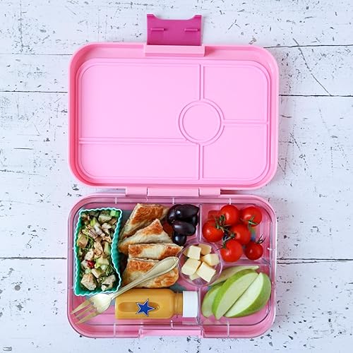 Miniatura 4 de Yumbox Caja Bento de tapas a prueba de fugas, lonchera para mujeres, adolescentes y niños, tamaño grande, bandeja de 4 compartimentos con sección