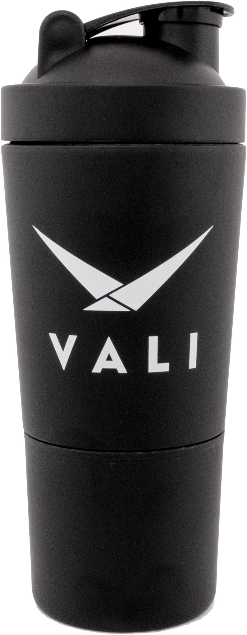 VALI Stainless Steel Shaker with Built-In Mixing Lid and Mixer Ball, 700ml (24 oz)