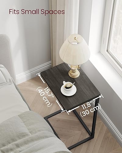 Miniatura 5 de VASAGLE - Mesa auxiliar en forma de C, juego de 2, para sofá, mesa de sofá con marco de metal, pequeña mesa para TV, para sala de estar o