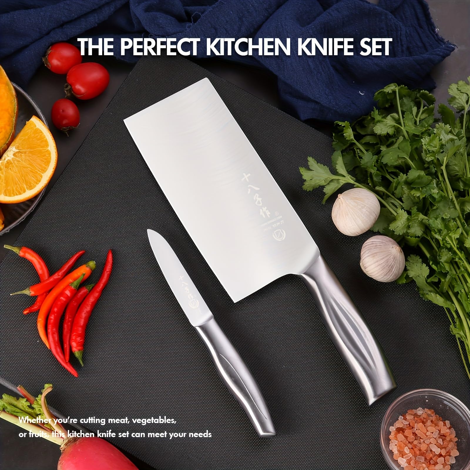 SHI BA ZI ZUO Mannaia Cinese Coltello da Cucina Argento YZH001