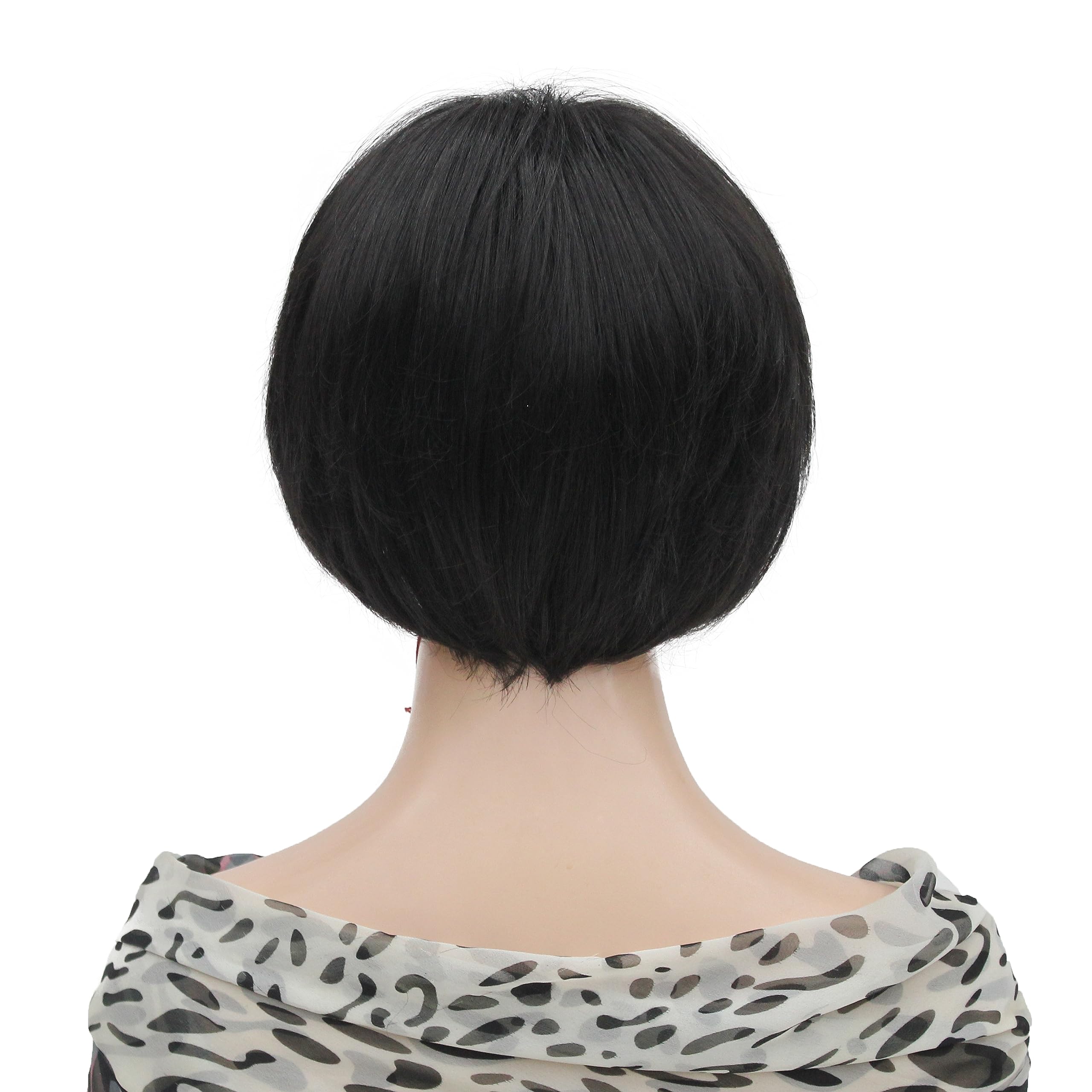 Lydell 8-10" Short Layered Shaggy Heat Resistant Synthetic Wigs Darkest Brown - Image 4
