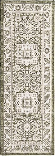 Miniatura 609 de Rugs.com Outdoor Aztec Collection Alfombra – 4 x 6 pies alfombra de tejido plano gris carbón perfecta para salas de estar, grandes comedores, planos