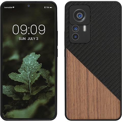 kwmobile Case Compatible with Xiaomi 12T / 12T Pro - Mobile Phone Protective Case - Smartphone Cover - Dark Brown Black