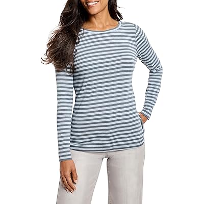 NIC+ZOE Striped Bracelet Sleeve Boat T Shirts Women