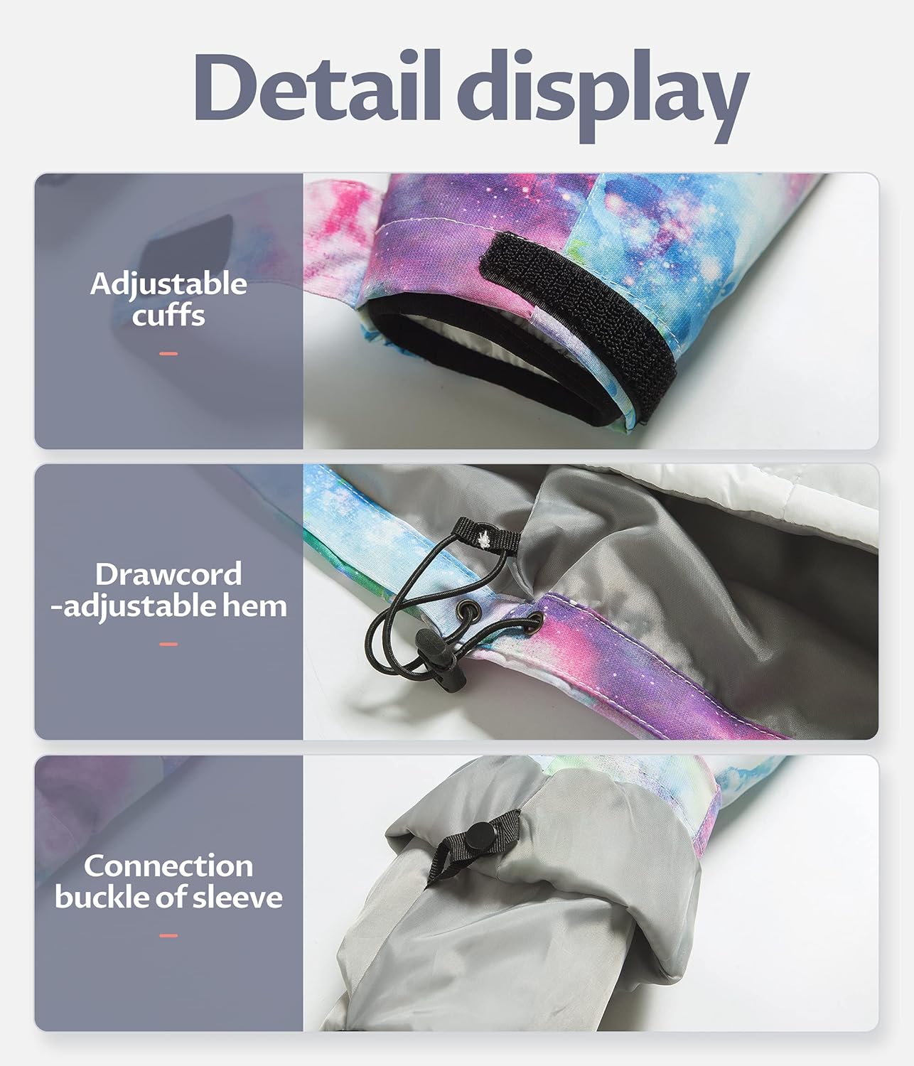 CREATMO US Women's 3 In 1 Waterproof Ski Jacket Windproof Snowboarding Jacket Warm Winter Snow Coat Raincoat - Image 7