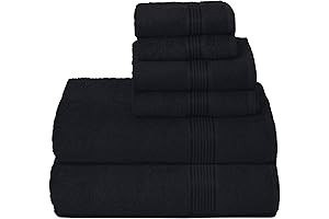 Elvana Home Ultra Soft Cotton Towel Set in Black, Perfect for Everyday Use