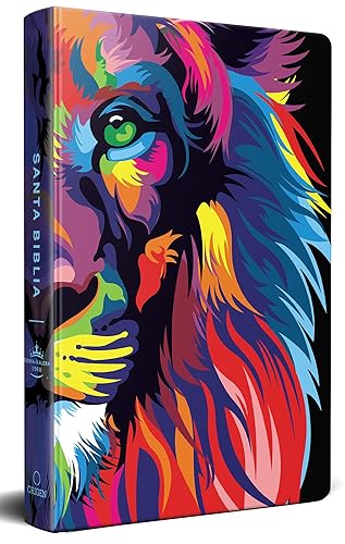 Biblia RVR 1960 letra grande, tamaño manual, tapa dura León de Juda arcoíris / S panish Bible RVR 1960 Handy Size Large Print Hardcover Rainbow Lion of Judah