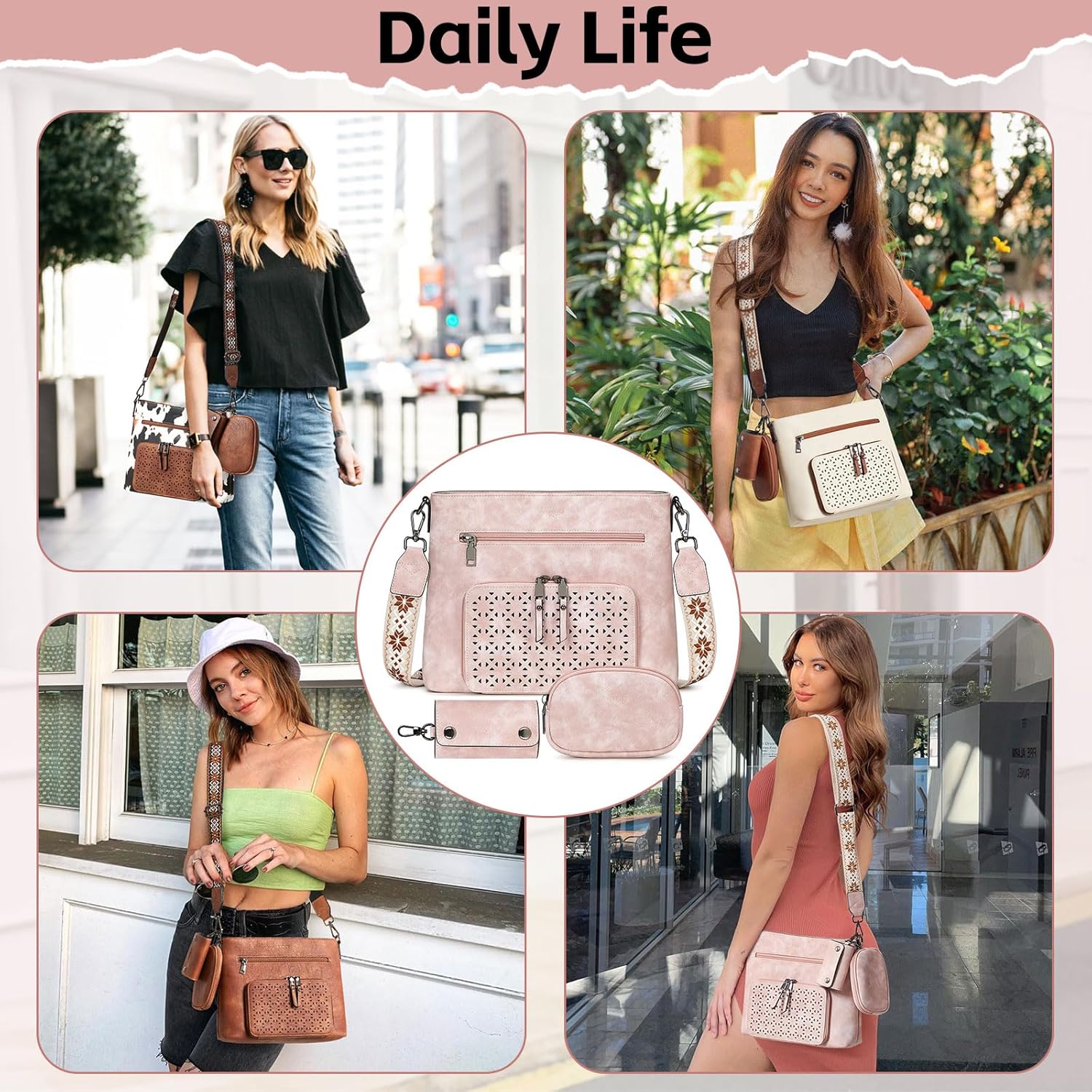 Crossbody Purse for Women, Medium Crossbody Bags, Multi Pocket Cross Body Bag Woman, PU Leather Women's Shoulder Handbags - Image 8