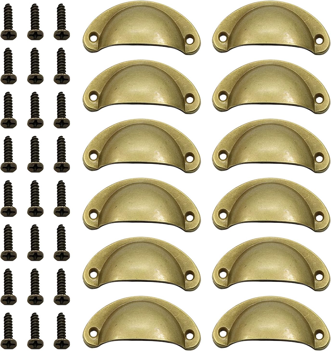 12 Pcs Drawer Pulls Handles, Shell Cup Handles Vintage Cupboard Door ...