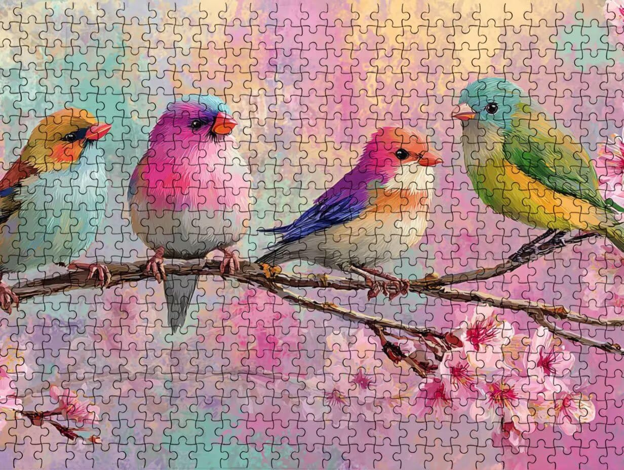 Mały Ptak Kwiat Brzoskwinia, Puzzle 3000 Dorosłych, Drewniana układanka