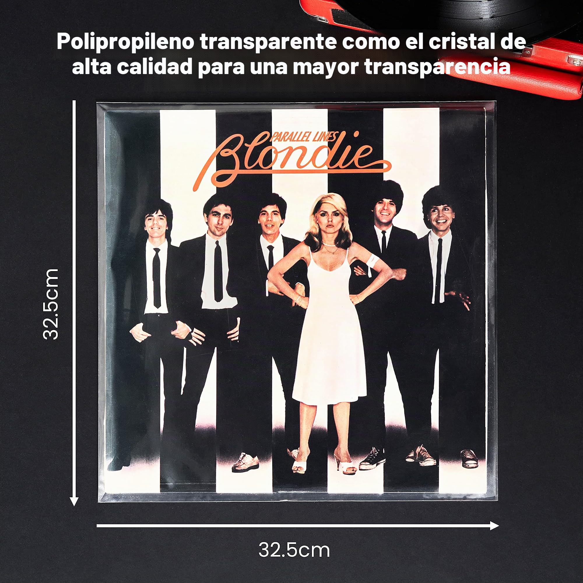 Fundas exteriores de vinilo de 30,5 cm, transparentes, resistentes a las arrugas y duraderas, no se decoloran, compatible con la mayoría de discos de vinilo y doble, Claro, Moderno