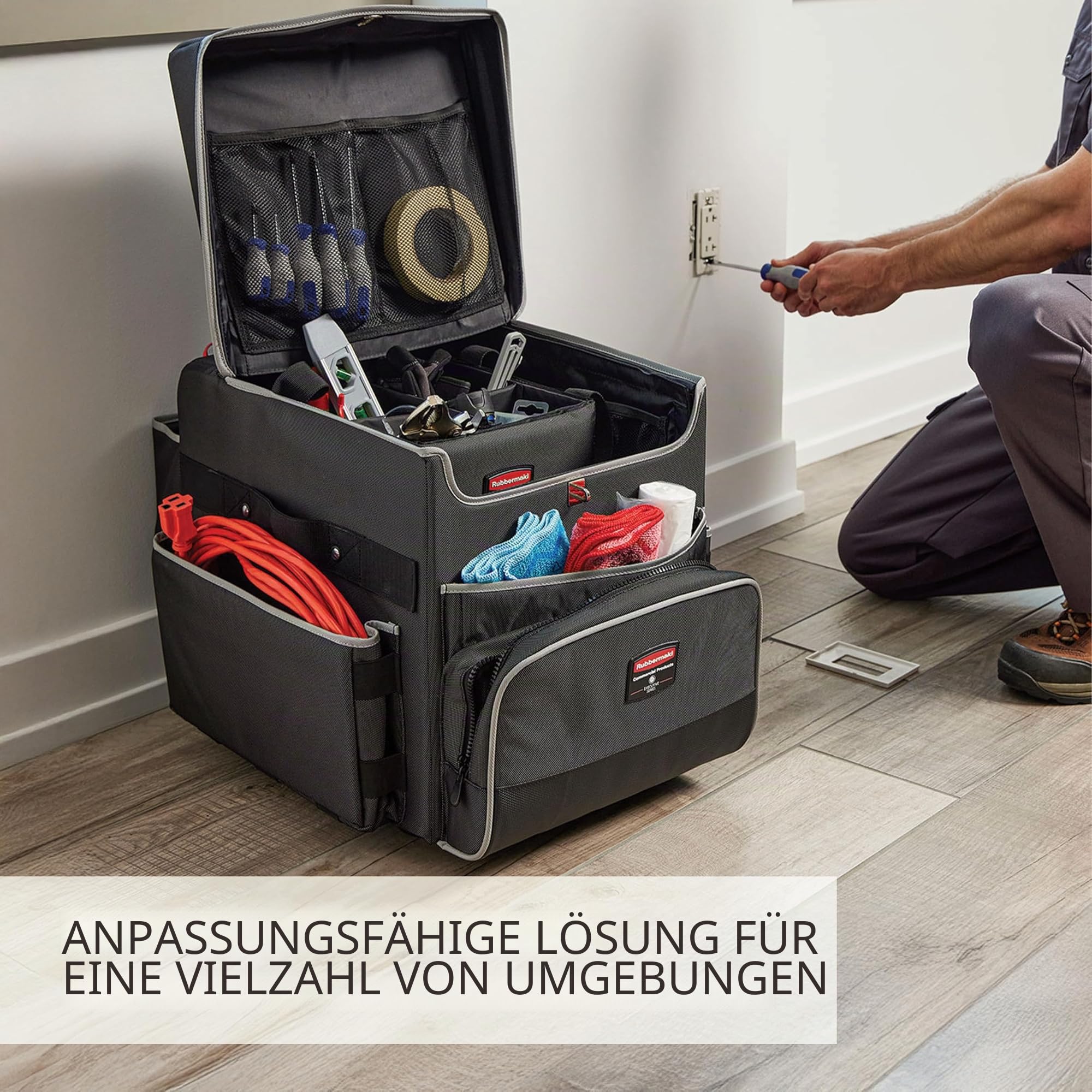 Rubbermaid Commercial Products Executive Quick Cart Servicewagen mit Rollen Dunkelgrau L