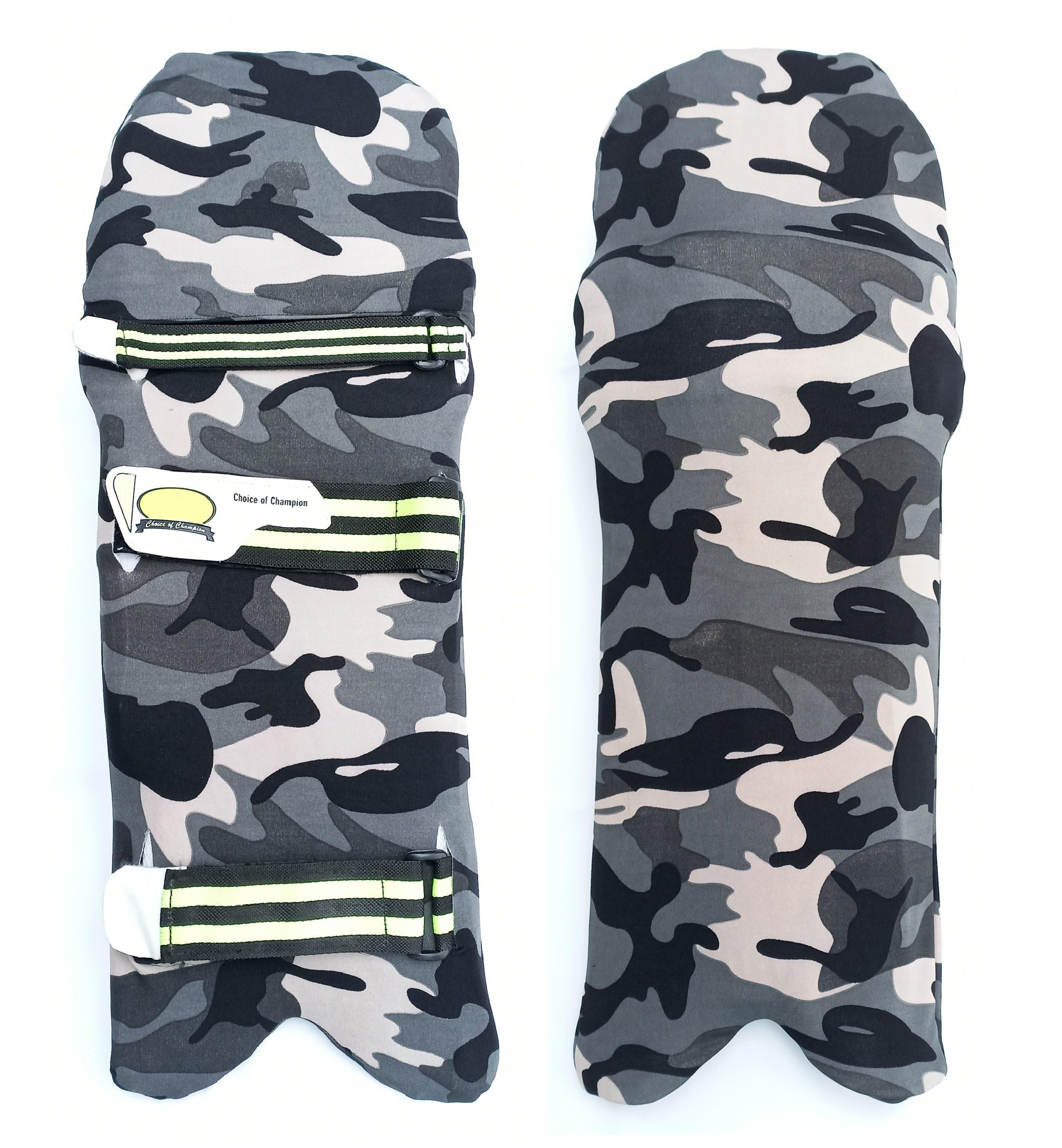 Raizex® Cricket Leg Guard Pad Skin Covers/Outer Skin, Batting Pads Cover || 1 Pair Black Army Print (Size-Men's)