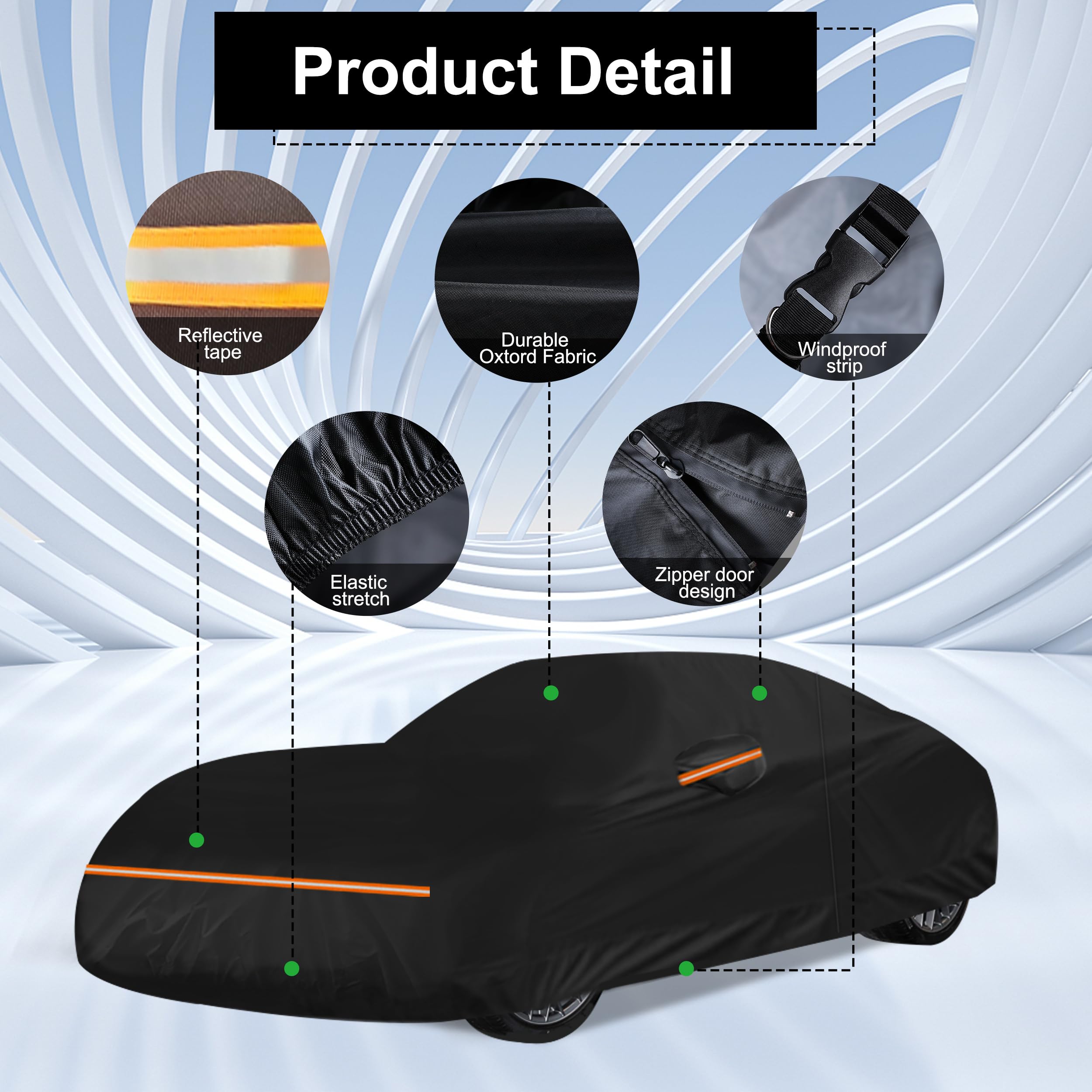 Amooca Heavy-Duty Car Covers Custom Fit for Porsche 911 1998-2025 Waterproof Sun-Proof All Weather for Automobiles Snow Cover — view 4