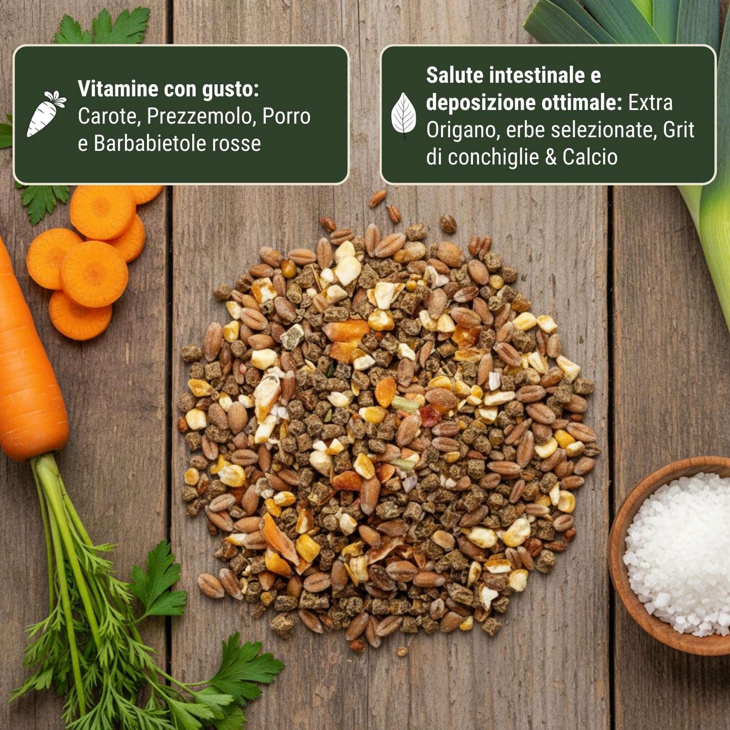 Leimüller Mangime Fitness per Galline Ovaiole 25 kg - Muesli con Origano & Grit di Conchiglie - Per Gusci Solidi & Vitalità - Premium Austria Senza OGM