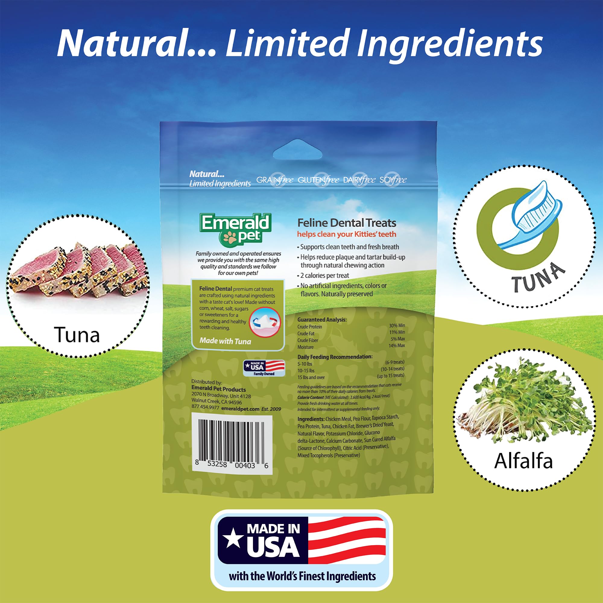 Feline Dental Treats — Tasty and Crunchy Cat Dental Treats Grain Free — Natural Dental Treats to Clean Cat Teeth, Freshen Cat Breath, and Reduce Plaque and Tartar Buildup — Tuna Treats, 3 oz - image 5