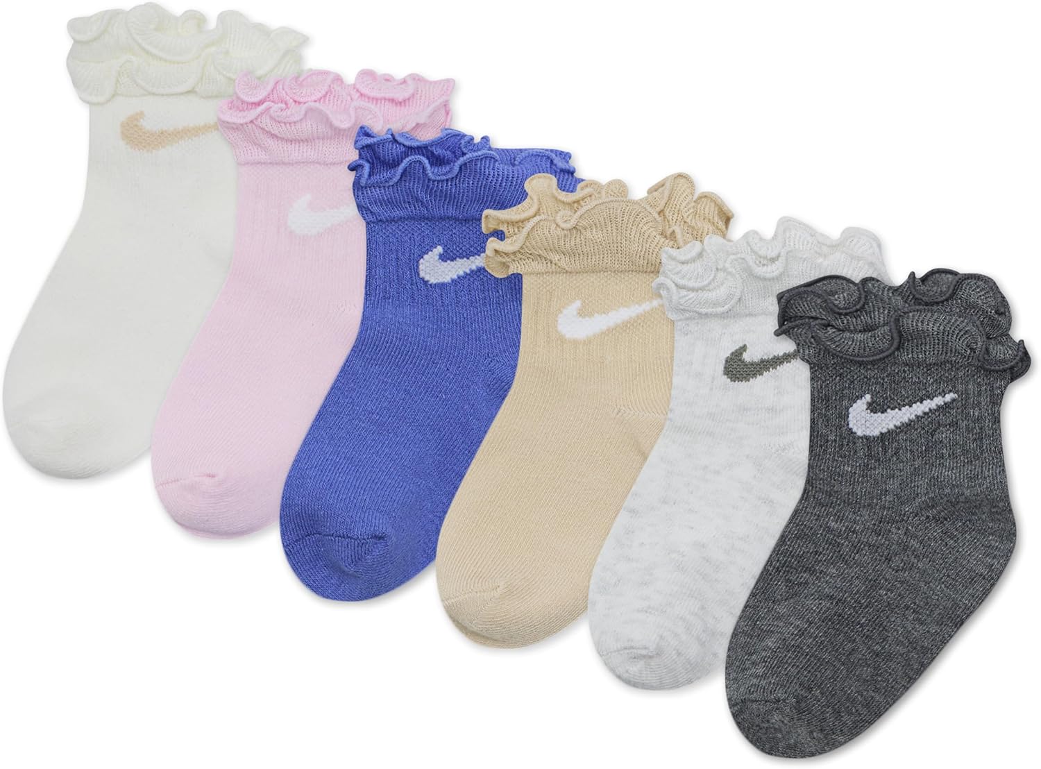 Nike Baby Girls' 6-pack Ruffle Baby/Toddler Socks