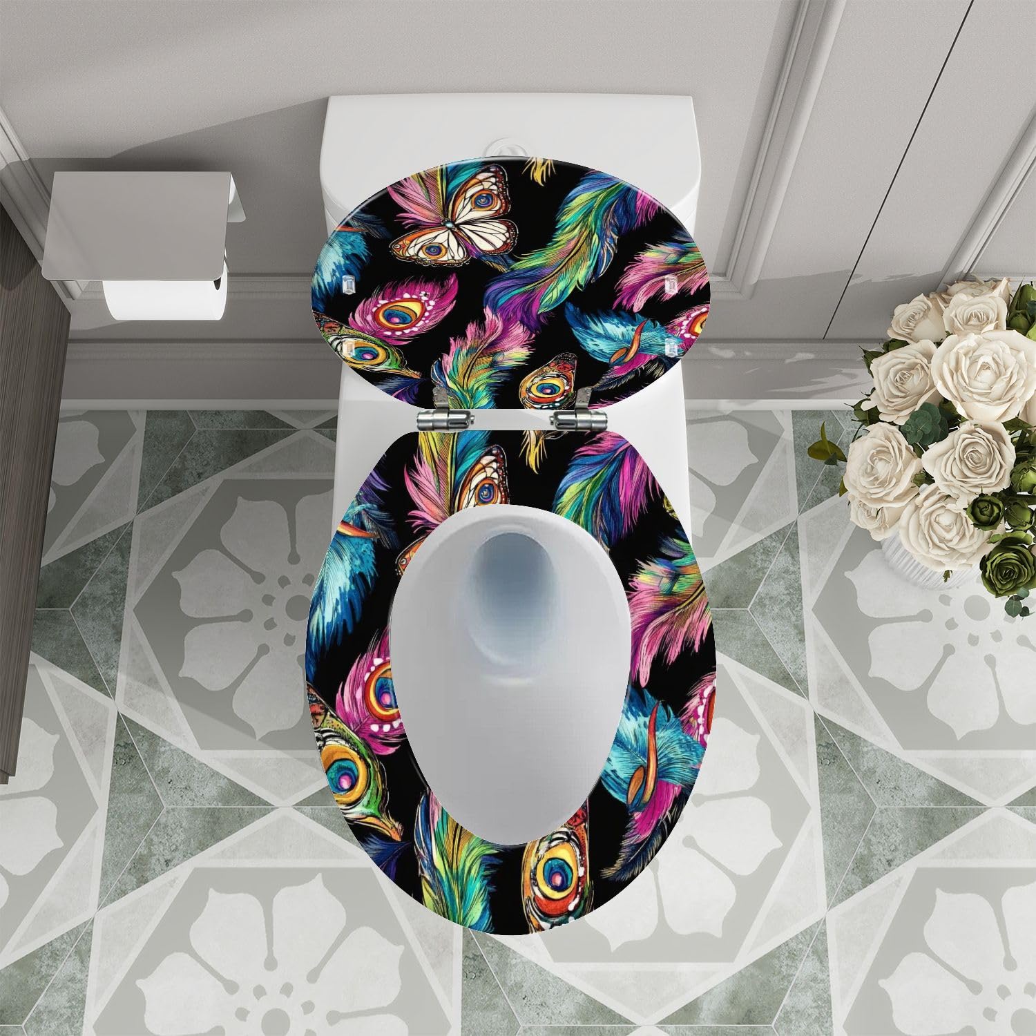 Asiento de inodoro alargado para baño