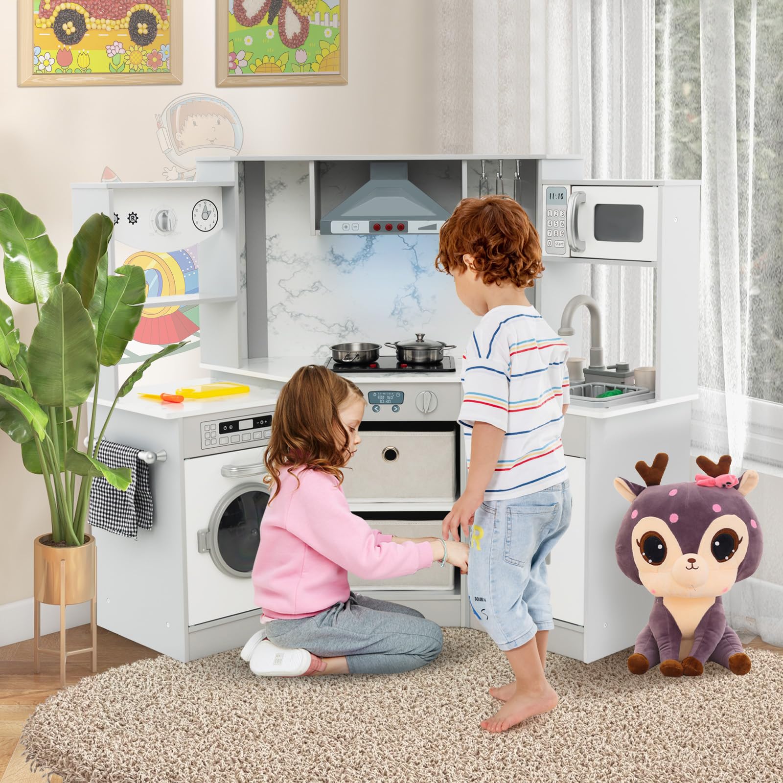 Zaza Home Modderkeuken Met Kraan Kinderkeuken Met Toebehoren 14-Delige