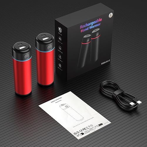 Miniatura 8 de Calentadores de manos recargables, calentador de manos eléctrico portátil, Split USB-C, artículos geniales y bonitos, artículos esenciales para