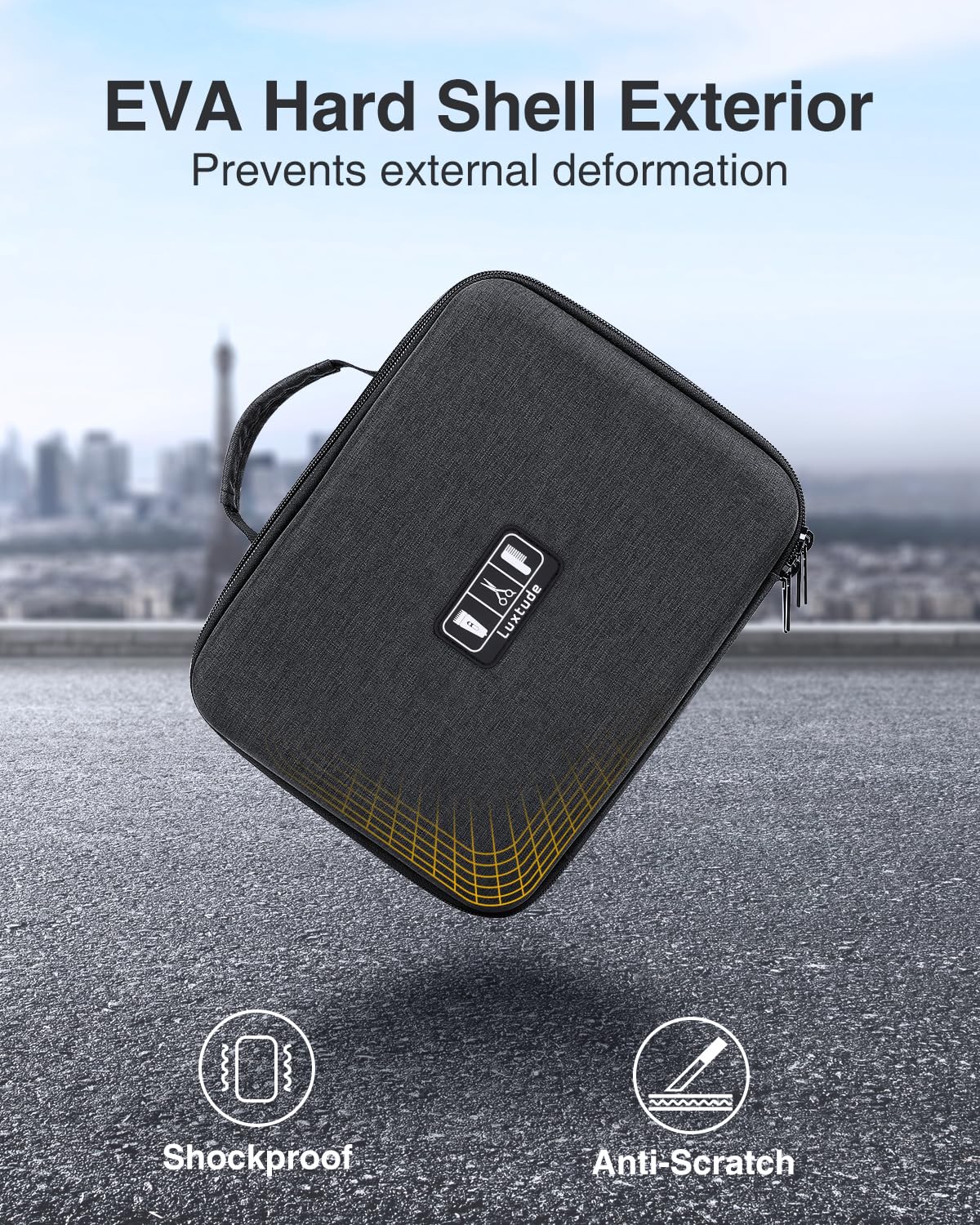 Luxtude Große Friseurtasche, Friseurbeutel für Schermaschinen und Zubehör, große Haarschneidemaschine für Reisen, Schermaschine und Trimmerkoffer, Friseurzubehör für Wahl 5Star/Hatteker/Oneisal/Andis