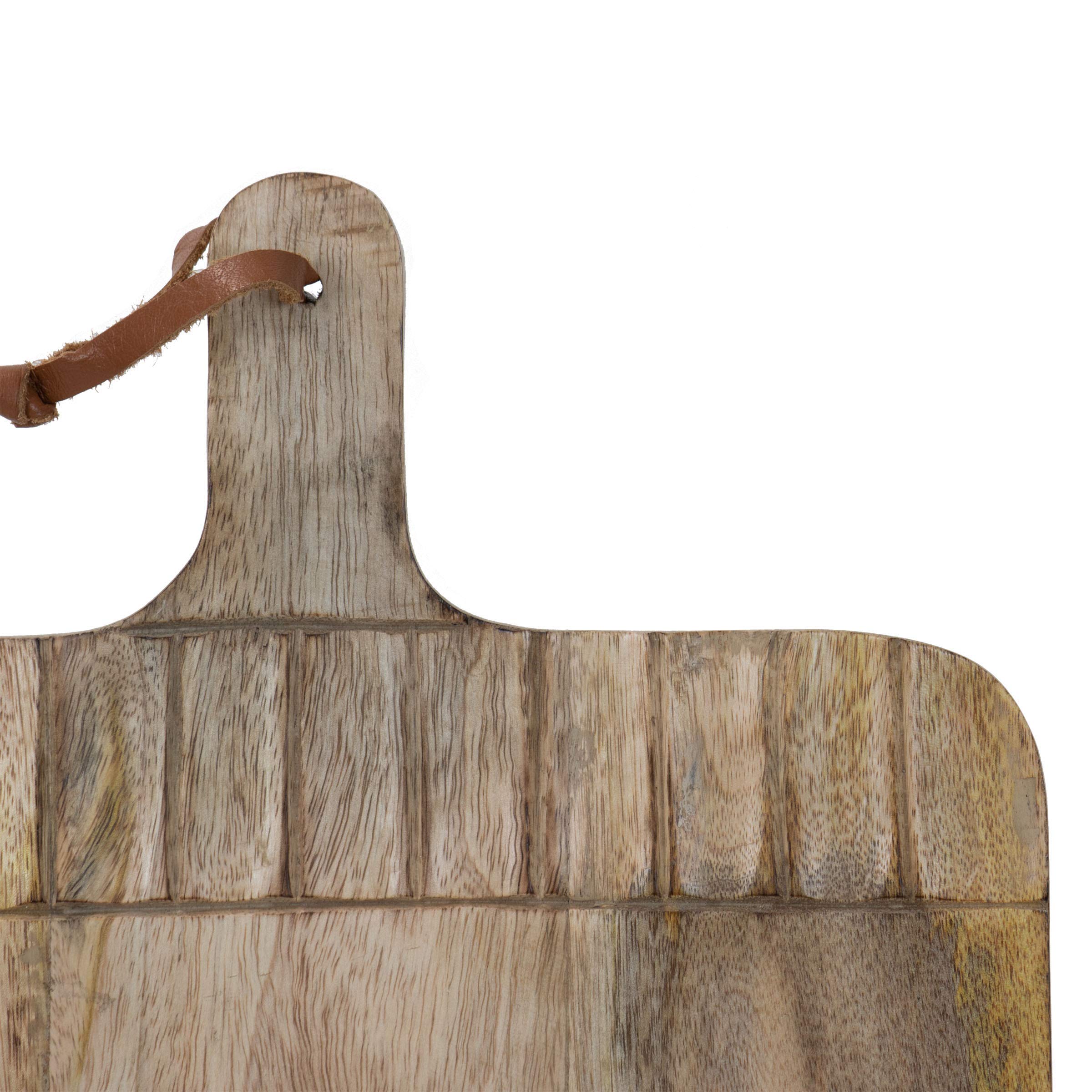 Foreside Home & Garden - Tabla de cortar ancha rectangular de madera tallada a mano