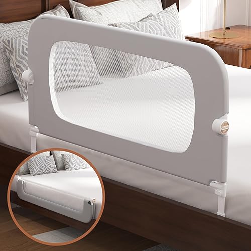 Riel de cama para niños pequeños, protector de riel de cama de bebé para niños, rieles de cama para niños pequeños con ajuste de anclaje reforzado,