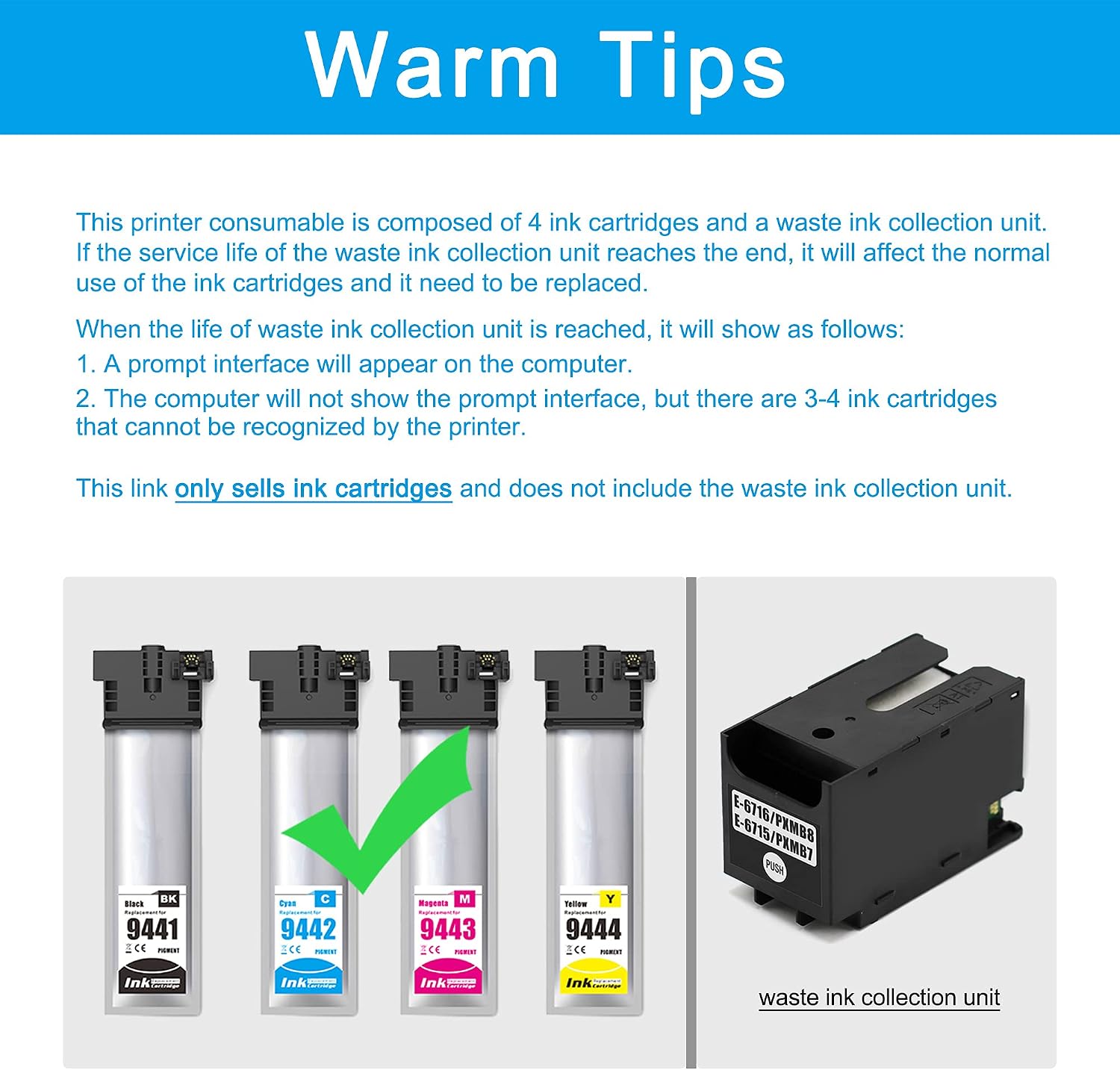 LCL T9441 Compatible Ink Cartridge Replacement for Epson T9441 T9442 T9443 T9444 for Epson WorkForce Pro WF-C5210 WF-C5210DW WF-C5290 WF-C5290DW WF-C5710 WF-C5710DWF WF-C5790 WF-C5790DWF (4 Pack) - Image 3