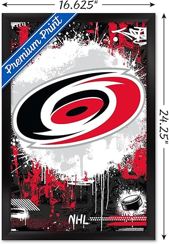 Miniatura 3 de Trends International NHL Carolina Hurricanes - Póster de pared Maximalist Logo 23, 14.72 x 22.37 pulgadas, versión enmarcada en negro