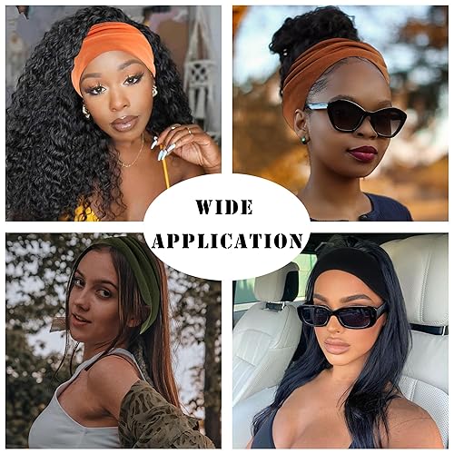 Miniatura 7 de FULZTEY Diademas anchas para mujer, turbantes neutros anudados, gruesos turbantes marrones, estilo africano, bandas elásticas para el cabello, color