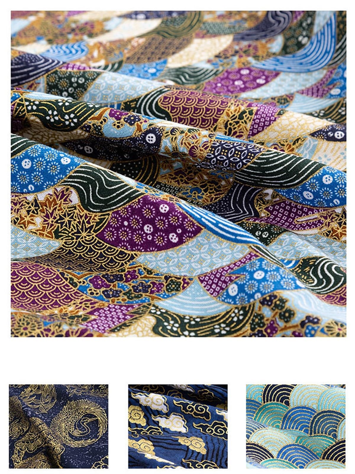 145 cm de ancho (longitud a partir de 1 m, tela de algodón azul marino, tela de costura para hacer kimono, materiales artesanales para niños, tela para coser (5,500 cm x 145 cm)