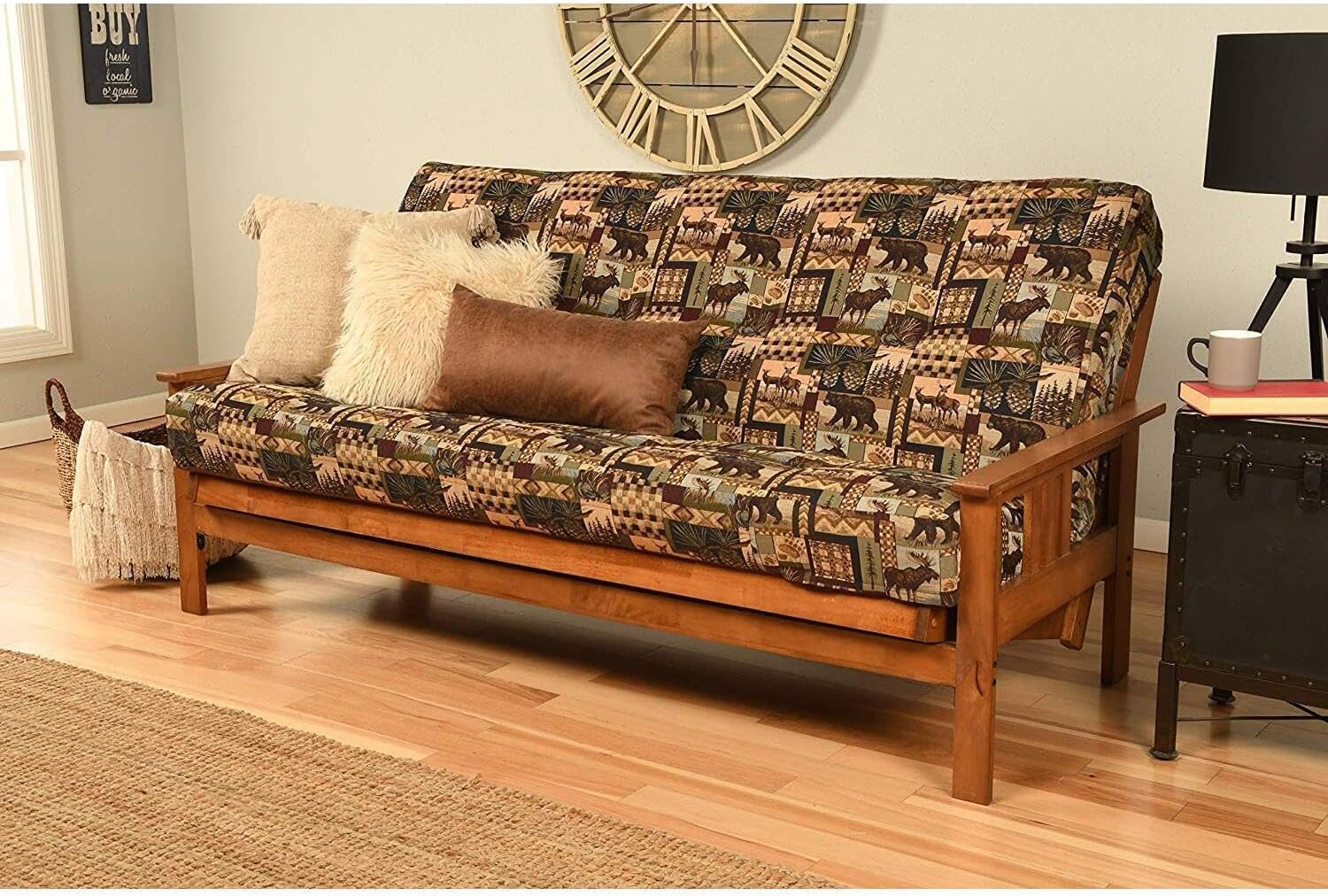 Maykoosh Full Size Futon Sofa Bed - Victorian Vintage Convertible Futon Frame with Mattress