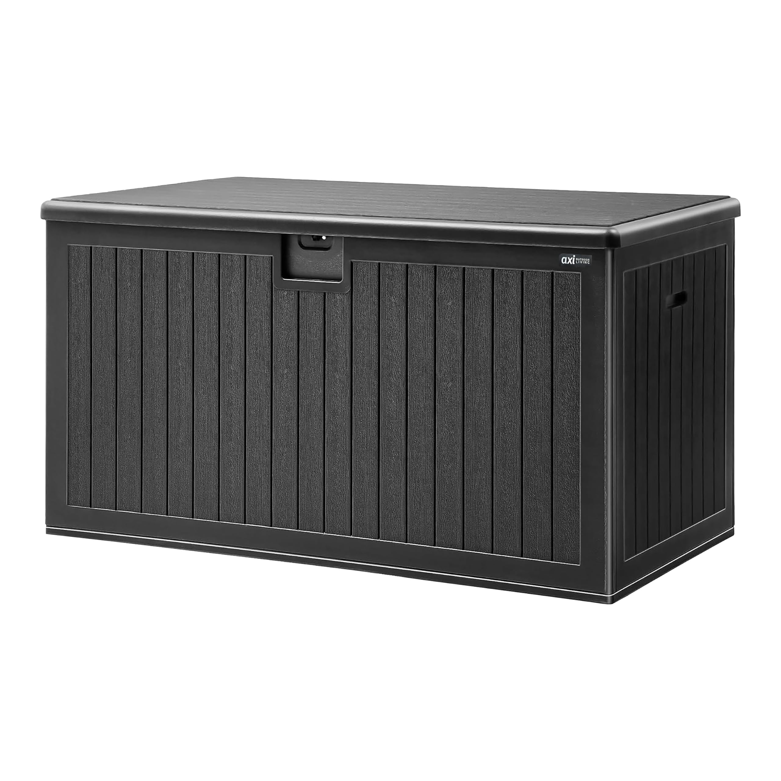 AXI Mike Plastikowy pojemnik do przechowywania w kolorze czarnym 600 litrow | Pojemnik na poduszki do u?ytku na zewn?trz/w ogrodzie z podstaw? | 141 x 72 x 72,5 cm