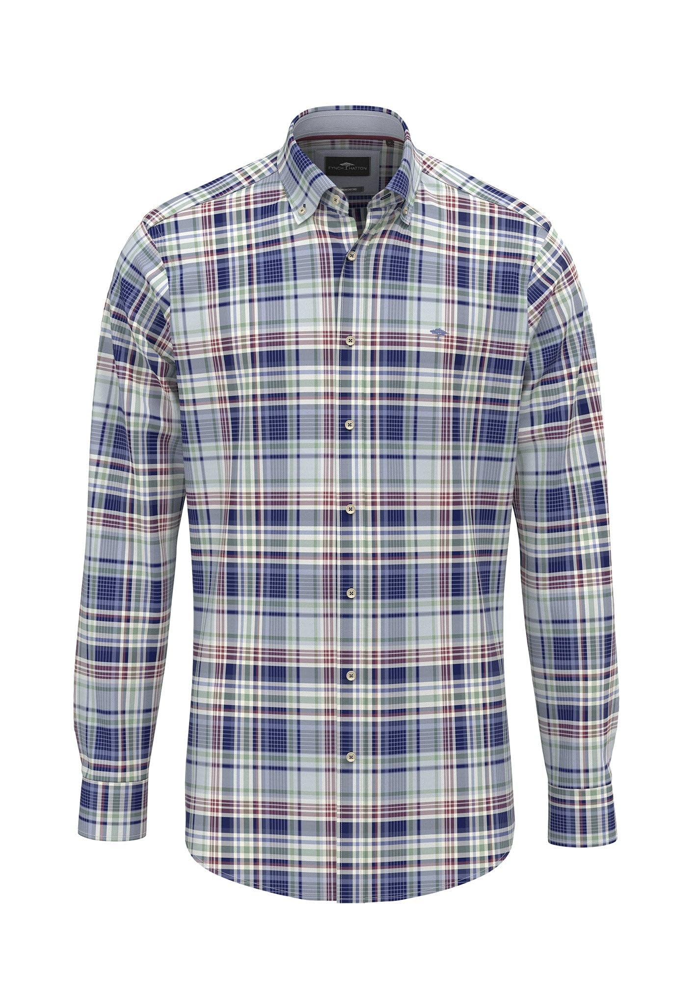 Fynch-Hatton Men's Berry Washed Oxford Check Shirt Red