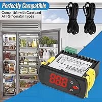 Vista 2 de Sustitución para Controlador de Temperatura Carel PJEZS0H100, para Refrigeradores/Congeladores de 115V 50/60hz, Termostato Digital Programable