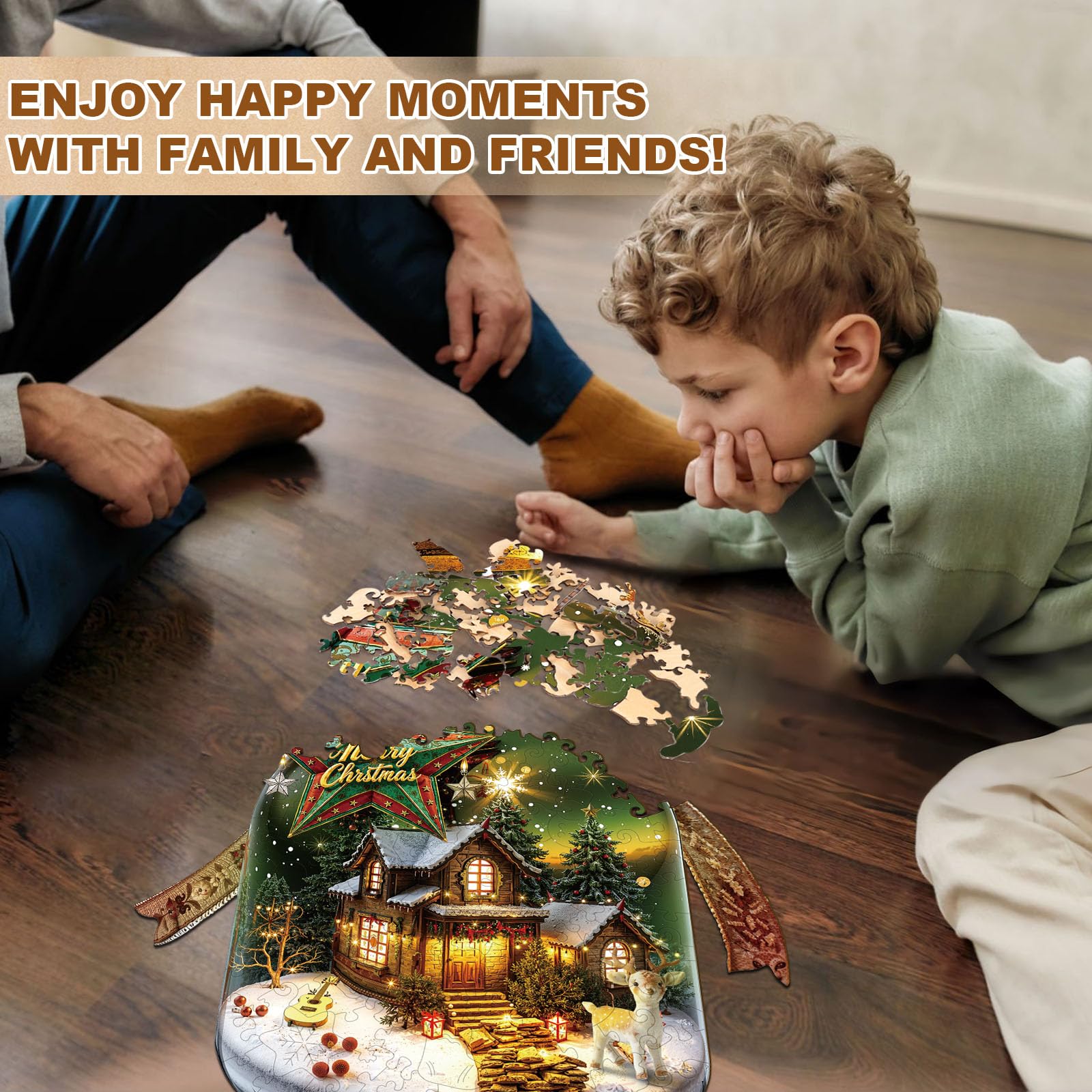 Rompecabezas de Madera para Adultos,370 Piezas Mensaje de Navidad en una Botella Puzzle de Madera,Puzzles para Adultos con Caja de Regalo, Decoración del Hogar