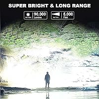 Vista 2 de MIXILIN Rechargeable Spotlight 99,000 Lumens, Super Bright LED Spotlight Flashlight Outdoor with COB Light & Foldable Tripod, 10000ɱAh Long Lasting