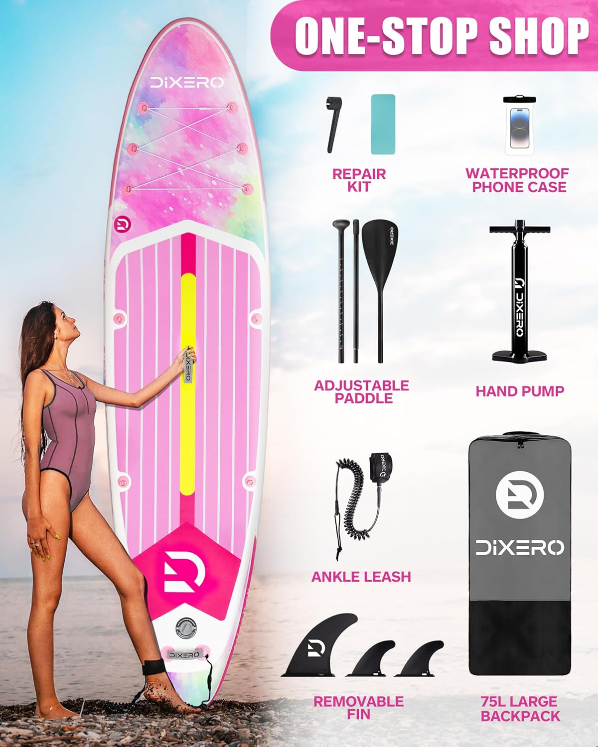Inflatable Stand Up Paddle Board with SUP Accessories, Anti-Slip EVA Deck, 11'*33" Inflatable Paddle Boards for Adults & Youth of All Skill Levels - Image 8