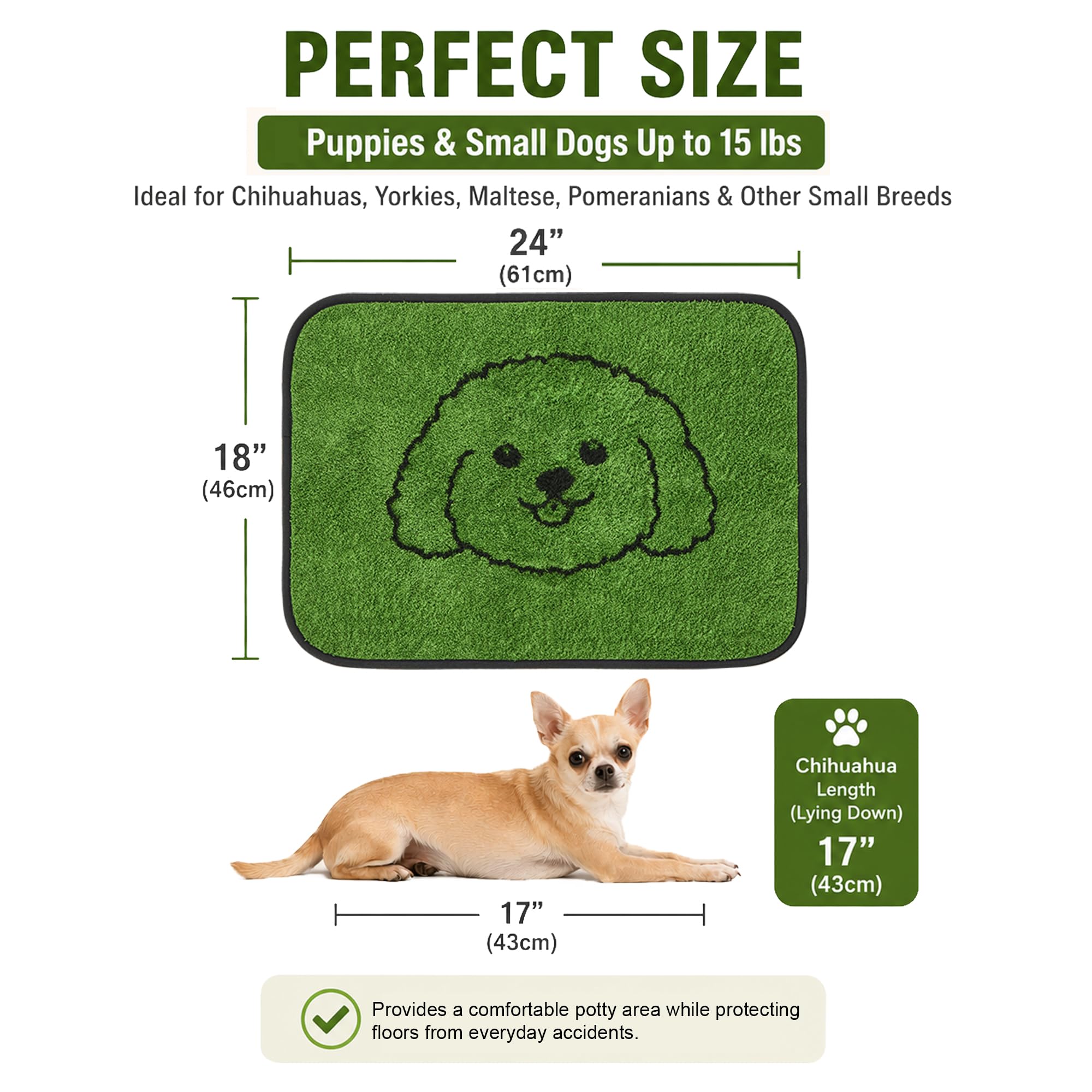 Qeils Almohadillas reutilizables para cachorros, almohadillas lavables para orina para perros, paquete de 2 almohadillas de entrenamiento para perros duraderas, absorbentes, a prueba de fugas, para el
