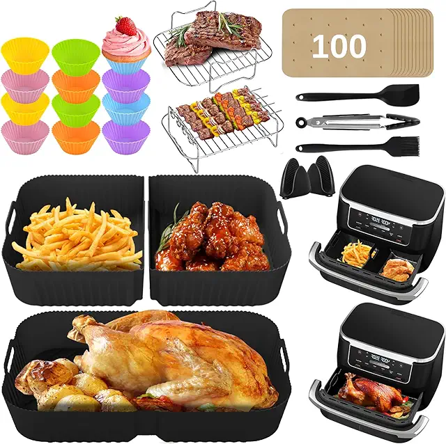 Ninja Foodi FlexDrawer Air Fryer Accessories Kit with Silicone Liners & Grilling Tools