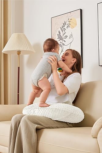 Miniatura 7 de Almohada de lactancia para biberón y lactancia, esencial de enfermería ergonómica cómoda para mamá y bebé, almohada de apoyo de alimentación con